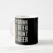 Drink Bier Jagen Hirsche Jagen Drink Bogenschießen Kaffeetasse (Vorderseite Links)