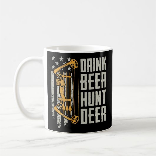 Drink Bier Jagen Hirsche Jagen Drink Bogenschießen Kaffeetasse (Links)