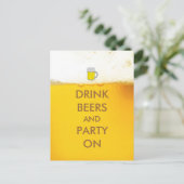 Drink Biere und Party auf Postkarte (Stehend Vorderseite)