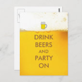 Drink Biere und Party auf Postkarte (Vorne/Hinten)