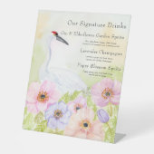 Drink Bridal Shower Whooping Crane Anemones Sockelschild (Vorderseite)
