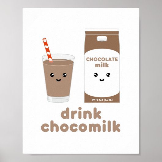 Drink Chocomilk - Kawaii Design Poster (Vorne)