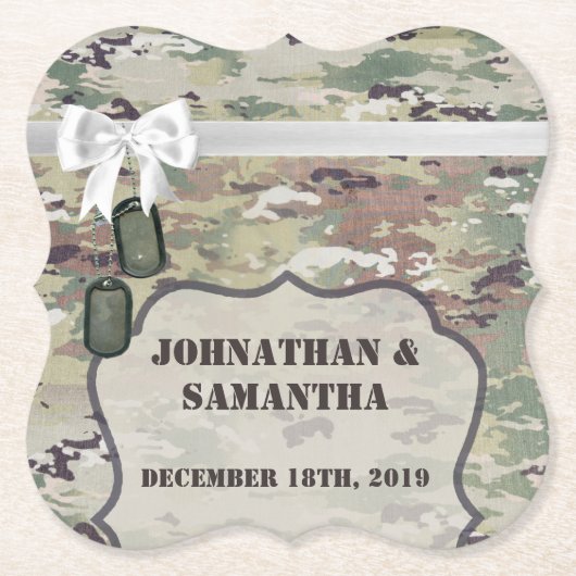 Drink Coasters Army OCP Camouflage Uniform Camofla Untersetzer (Vorderseite)