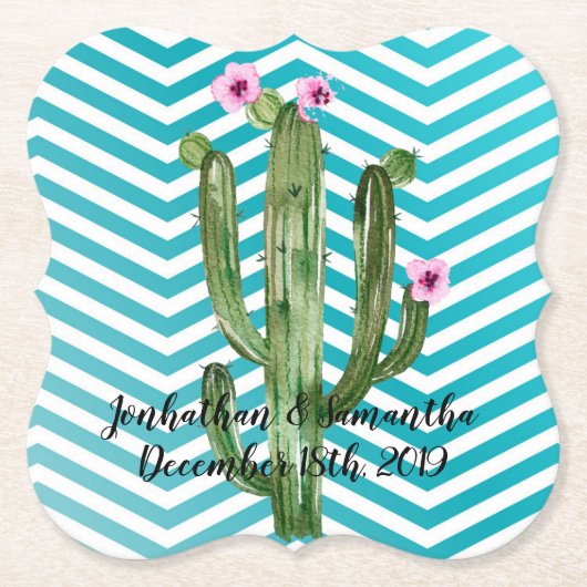 Drink Coasters Boho Cacti Cactus Sukkulente Böhmie Untersetzer (Vorderseite)