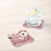 Drink Coasters Geometric Garden Rose Gold Glitzer Untersetzer (Vor Ort)