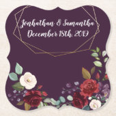 Drink Coasters Geometric Plum Lila Rose Gold Ge Untersetzer (Vorderseite)