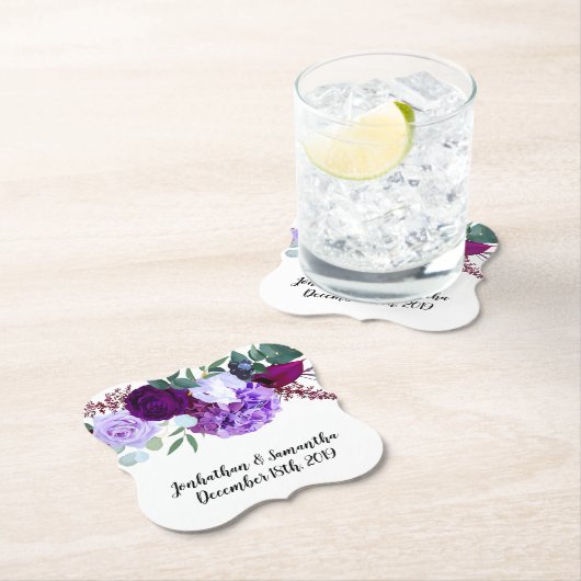 Drink Coasters Lavendel Hibiskus auf Weiß Untersetzer (Vor Ort)