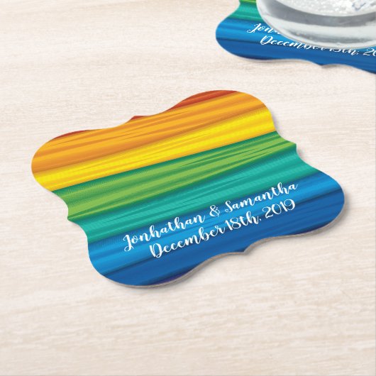 Drink Coasters lgbtq Regenbogenflagge Lesbian Gay Untersetzer (angewinkelt)