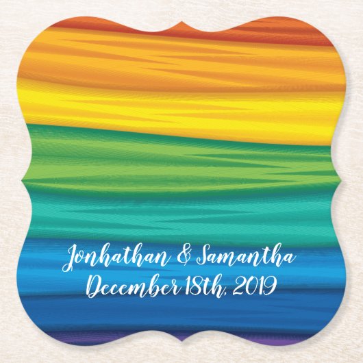 Drink Coasters lgbtq Regenbogenflagge Lesbian Gay Untersetzer (Vorderseite)