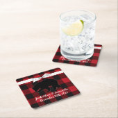 Drink Coasters Red Buffalo Kariert Bären Schwarz Rechteckiger Pappuntersetzer (Vor Ort)