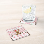 Drink Coasters Rentier Weihnachten XMAS Polka Dot Rechteckiger Pappuntersetzer (Vor Ort)