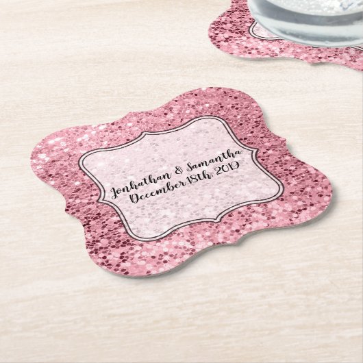 Drink Coasters Rose Gold Glitzer Untersetzer (angewinkelt)