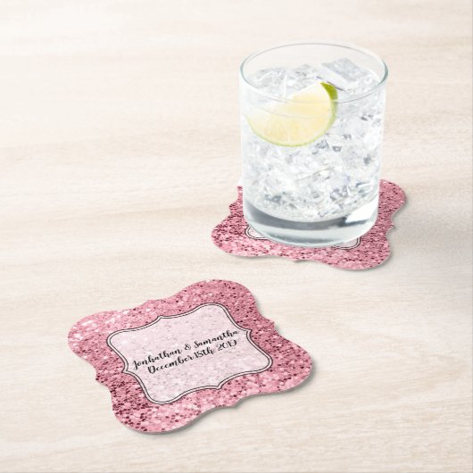 Drink Coasters Rose Gold Glitzer Untersetzer (Vor Ort)