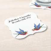 Drink Coasters Traditioneller Bird Tattoo Sparrow Untersetzer (angewinkelt)