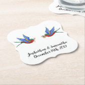 Drink Coasters Traditioneller Bird Tattoo Sparrow Untersetzer (angewinkelt)