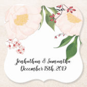 Drink Coasters Weiße Blume auf Weiß Untersetzer (Vorderseite)