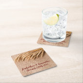 Drink Coasters Weizen auf Burlap Sack Land Rustika Rechteckiger Pappuntersetzer (Vor Ort)