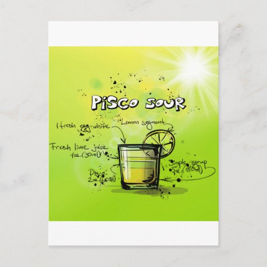 Drink Cocktail Rezept Postkarte (Vorderseite)