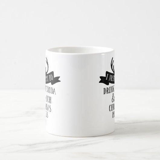 DRINK COCOA WATCH CHRISTMAS FILME Typografie Kaffeetasse (Mittel)