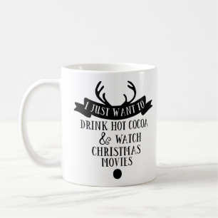 DRINK COCOA WATCH CHRISTMAS FILME Typografie Kaffeetasse