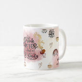 “Drink Coffee & Be Kind – Cute Aesthetic Pastel Kaffeetasse (VorderseiteRechts)