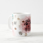 “Drink Coffee & Be Kind – Cute Aesthetic Pastel Kaffeetasse (Vorderseite Links)