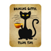 Drink Coffee Feline Fine - Flexible Magnet (Vertikal)