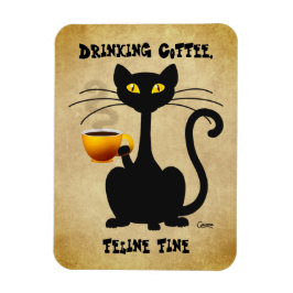 Drink Coffee Feline Fine - Flexible Magnet