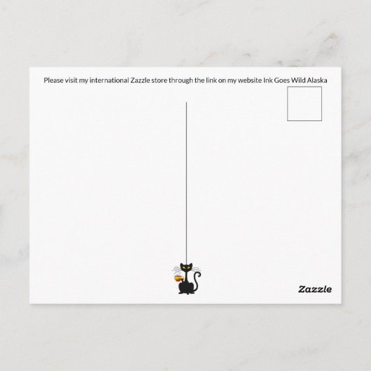 Drink Coffee Feline Fine - Postkarte (Rückseite)