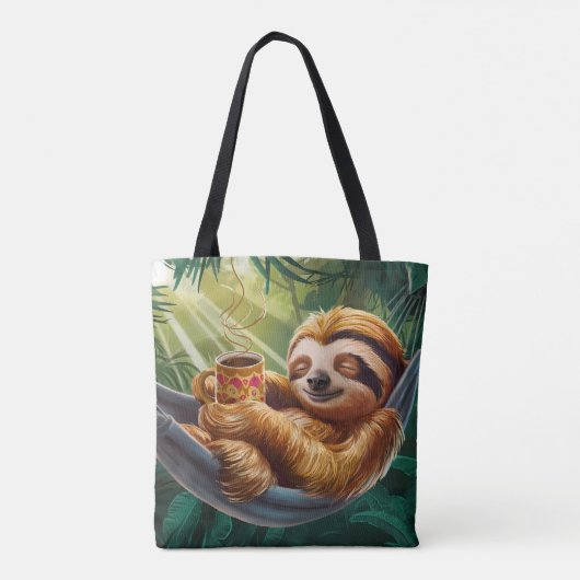 Drink Coffee Niedlich Sloth Tasche (Rückseite)