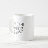 Drink Coffee Read Books Be Happy Simple Aesthetic Kaffeetasse (Vorderseite Links)