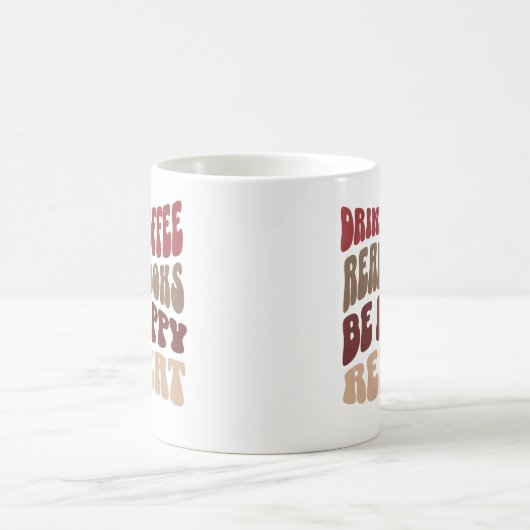 Drink Coffee Read Books Retro Kaffeetasse (Mittel)