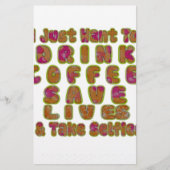 Drink Coffee Rett Lives & Take Selfy Art Print Briefpapier (Vorderseite)