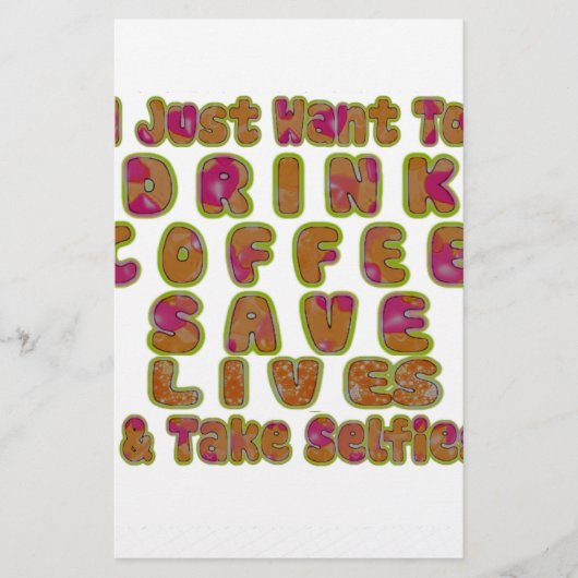 Drink Coffee Rett Lives & Take Selfy Art Print Briefpapier (Vorderseite)