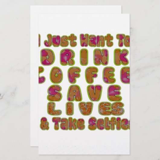Drink Coffee Rett Lives & Take Selfy Art Print Briefpapier (Vorne/Hinten)