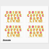 Drink Coffee Rett Lives & Take Selfy Art Print Rechteckiger Aufkleber (Blatt)