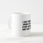 Drink Coffee Study Animal Funny Zoology Student Kaffeetasse (Vorderseite Links)