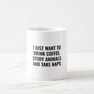 Drink Coffee Study Animal Funny Zoology Student Kaffeetasse