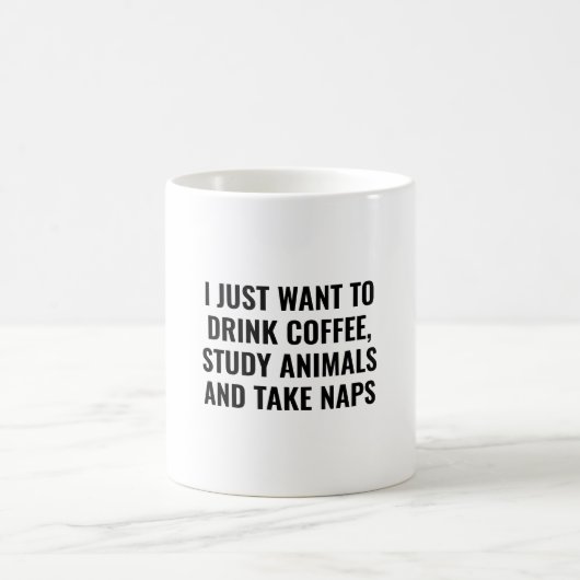 Drink Coffee Study Animal Funny Zoology Student Kaffeetasse (Mittel)