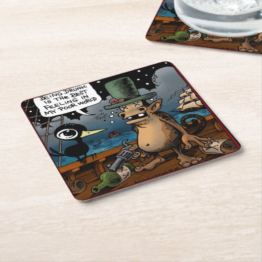 Drink Crow als Betrunkene Untersetzer (angewinkelt)