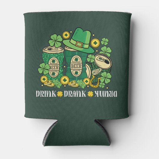 Drink Drank Drunk Funny St Patrick's Day Beer Dosenkühler (Vorderseite)