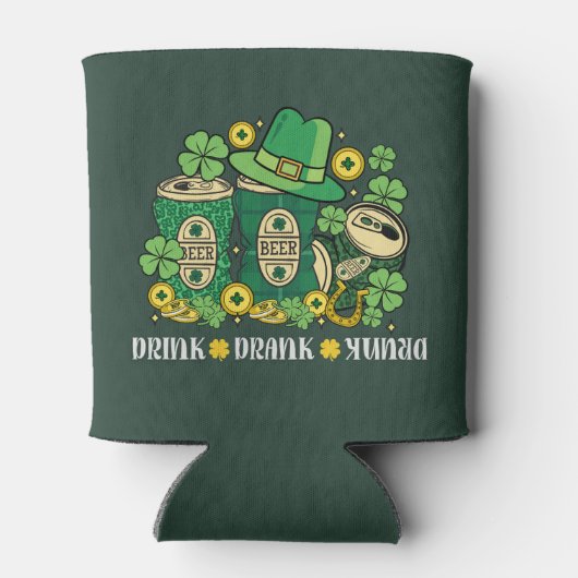 Drink Drank Drunk Funny St Patrick's Day Beer Dosenkühler (Rückseite)