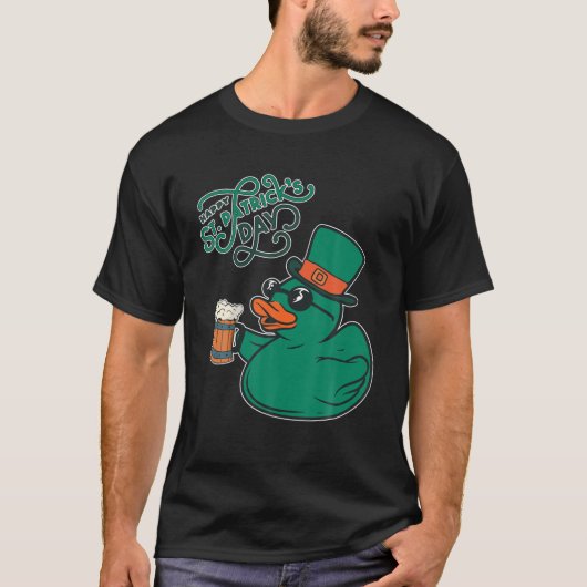 Drink Duck St Patricks Day Rubber Duck Beer Ire T-Shirt (Vorderseite)