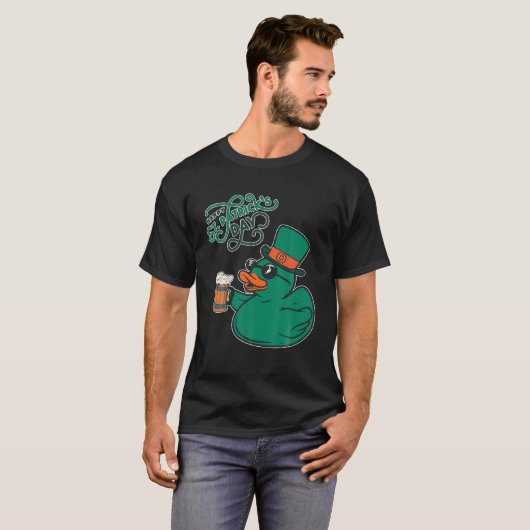 Drink Duck St Patricks Day Rubber Duck Beer Ire T-Shirt (Vorne ganz)