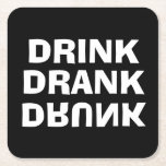 Drink getrunken Betrunken Black Rechteckiger Pappuntersetzer<br><div class="desc">Trink trank und die Arbeit Betrunken auf den Kopf auf diesen schweren Untersetzer. Wir zeigen weißen Schriftart auf schwarzem Hintergrund, aber Sie können ihn in jede Hintergrundfarbe, jeden Schriftart, jede Schriftart Farbe ändern. Spaß für Vatertag, Bachelor oder Junggeselinnen-Abschied, Hauswärmespende, Bar, Trauzeuge Geschenk, Brautmädchen Geschenk Idee, Trauzeuge Geschenk Idee, Party oder...</div>