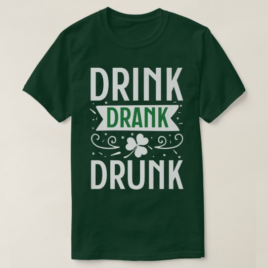 Drink getrunken Betrunken Happy St. T-Shirt (Design vorne)