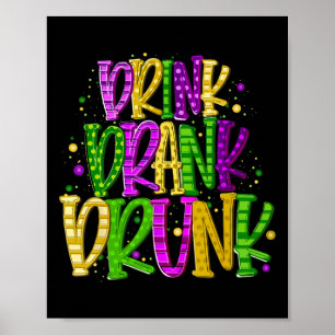 Drink getrunken Betrunken Mardi Festival Moon and Poster