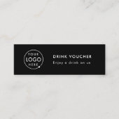 Drink-Gutschein | Black Event Logo Card Mini Visitenkarte (Vorderseite)