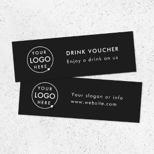 Drink-Gutschein   Black Event Logo Card Mini Visitenkarte