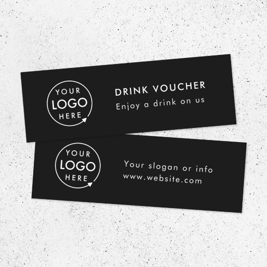 Drink-Gutschein | Black Event Logo Card Mini Visitenkarte